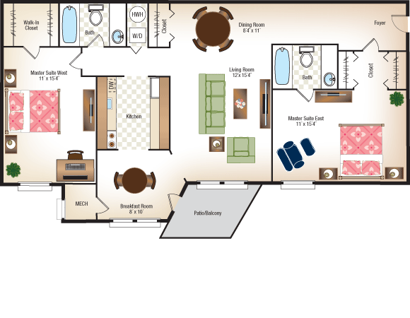 Deluxe Two Bedroom, Two Bathroom